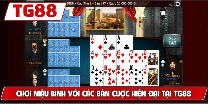 Mậu Binh Đổi Thưởng Tại TG88 – Chiến Lược Và Cơ Hội Thắng 5 Chơi Mậu Binh với các bàn cược hiện đại tại TG88