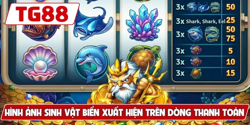 Vua Biển Jackpot: Săn Jackpot Khủng, Thưởng Cao Tại TG88 6 Hình ảnh sinh vật biển xuất hiện trên dòng thanh toán