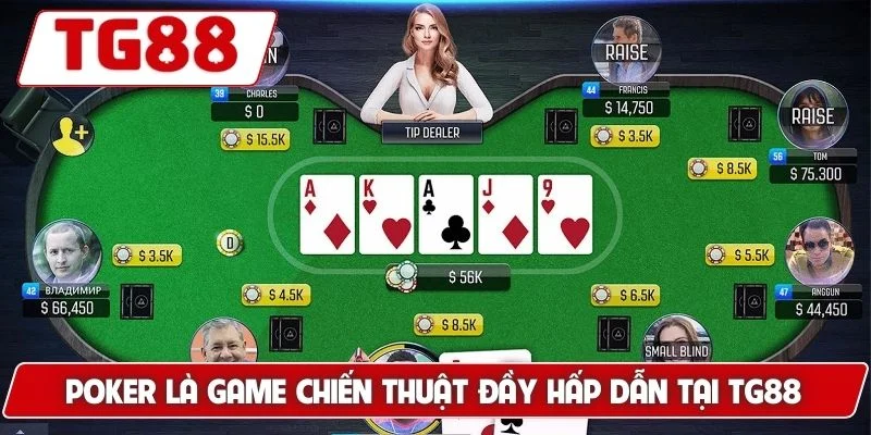 Poker là game chiến thuật đầy hấp dẫn tại TG88