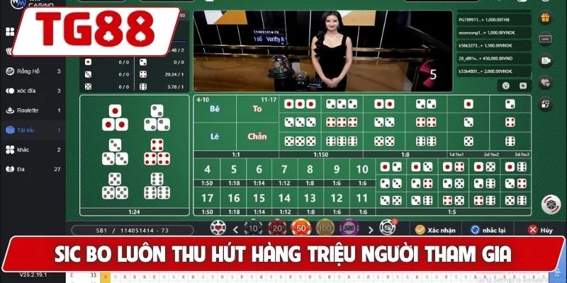 Cược Sic Bo Hấp Dẫn Tại TG88 - Cơ Hội Thắng Lớn Mỗi Ngày 5 Sic Bo luôn thu hút hàng triệu người tham gia
